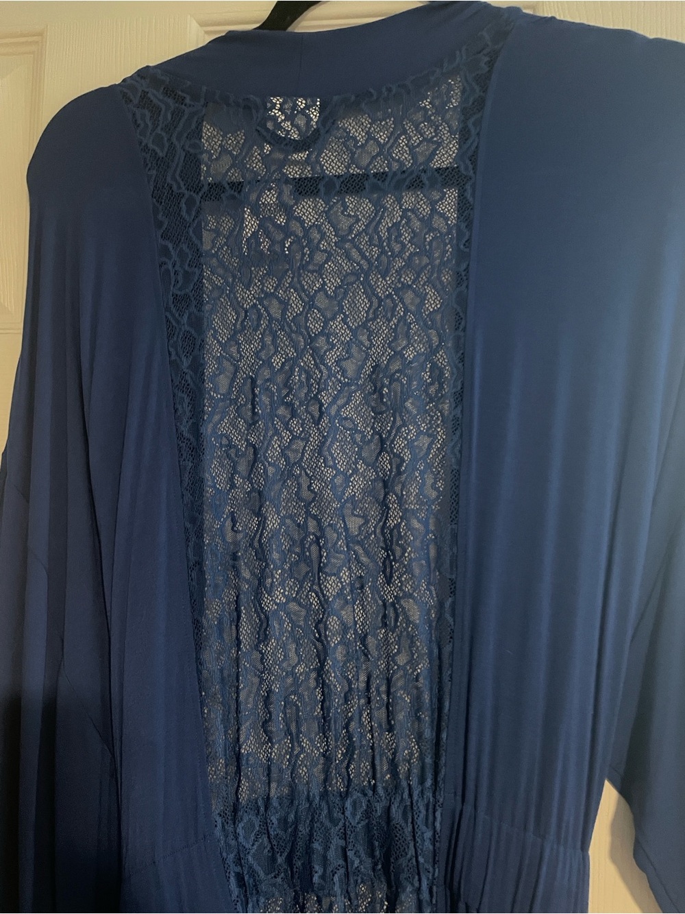 Soma Deep Blue Lace-Back Robe with Tie Waist - Picture 5 of 6